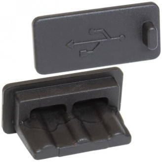 Rubber plug microUSB 01 black